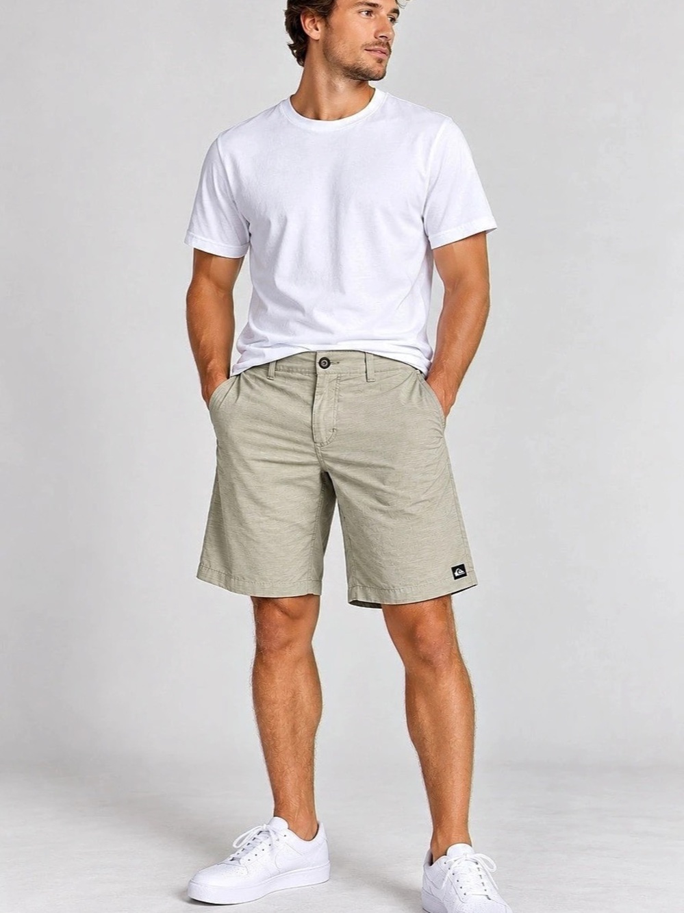 QUIKSILVER Men’s Everyday Yarn Dyed Amphibian Hybrid Walk 20” Shorts Gray 34